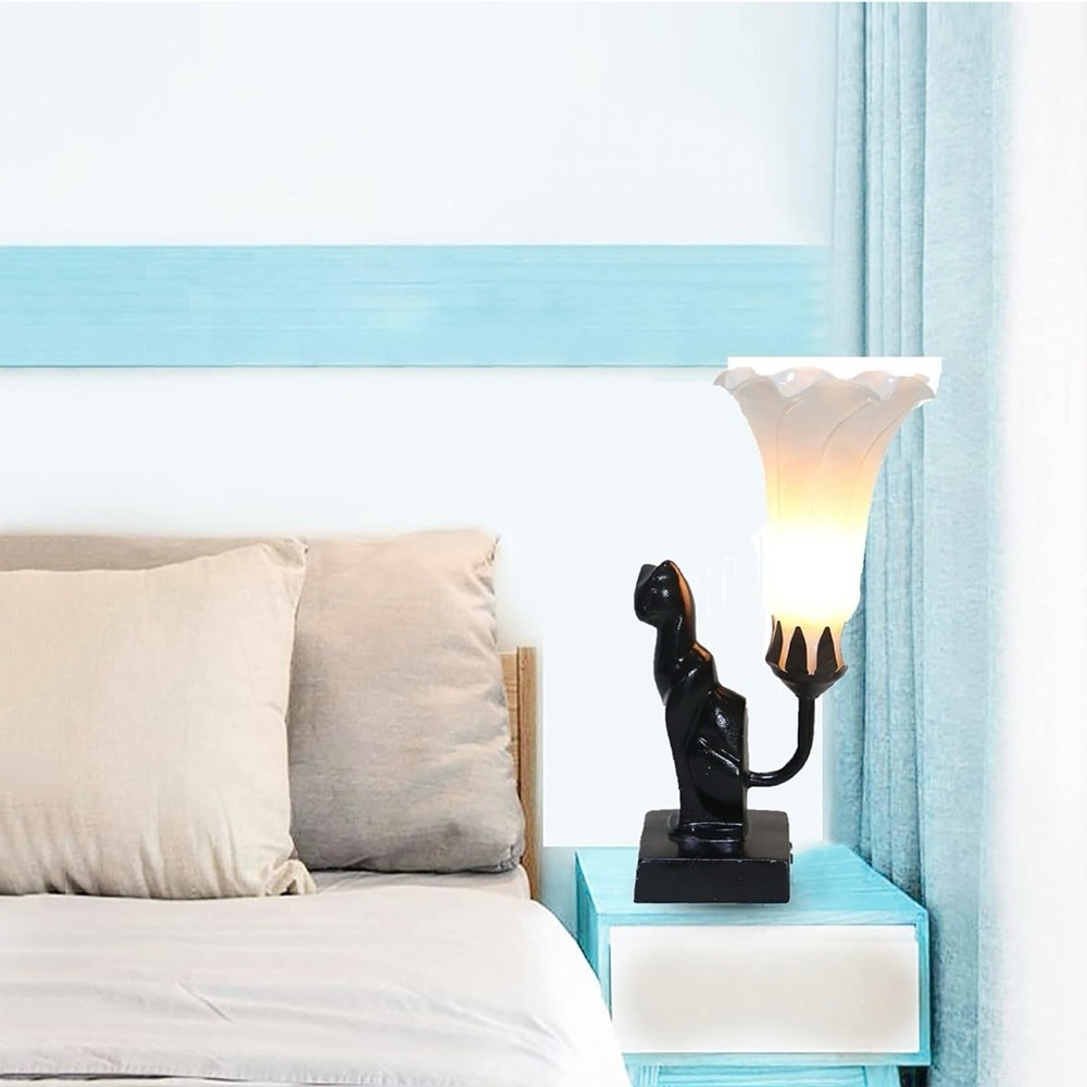 Vintage Stained Lamp,Retro Bedside Table Light,Classic Handmade Home Decor Gift